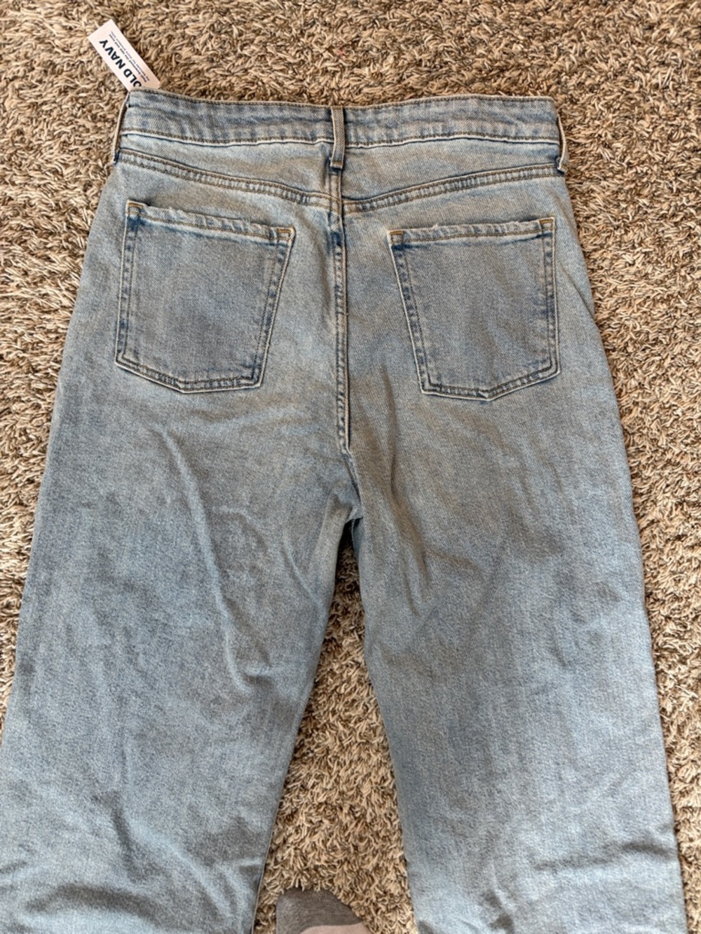 Old Navy Light Wash Wide Leg Jeans - Pale Blue Denim - Picture 5 of 8